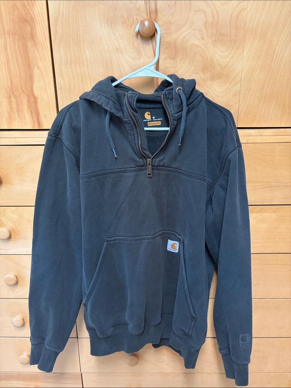Carhartt Black Faded Half-Zip Hoodie